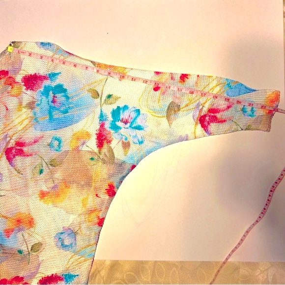 Made in Italy S Brand New Loggia de Tesitory Floral Blouse Spring Summer Bright - Picture 9 of 10